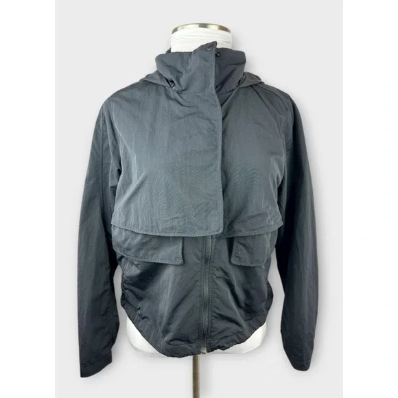 Lululemon Always Effortless Jacket Full Zip Hooded Water Repellent Black Size 10 - Picture 16 of 16